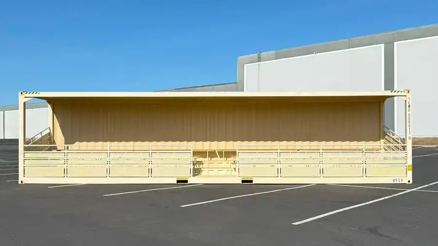 Neuer 40-Fuß High Cube Container mit Tribüne – 74 Sitzplätze